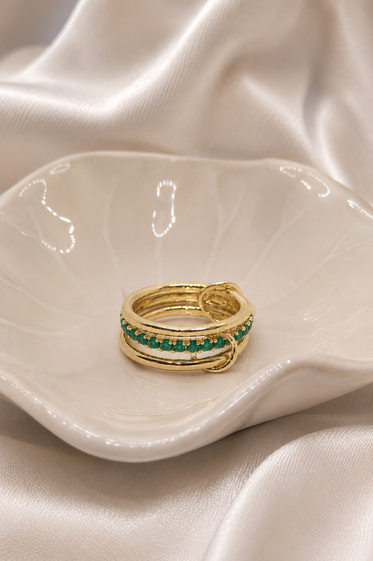 Emeraldin Stacked Ring