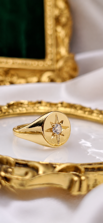 Round Star Pinky Ring