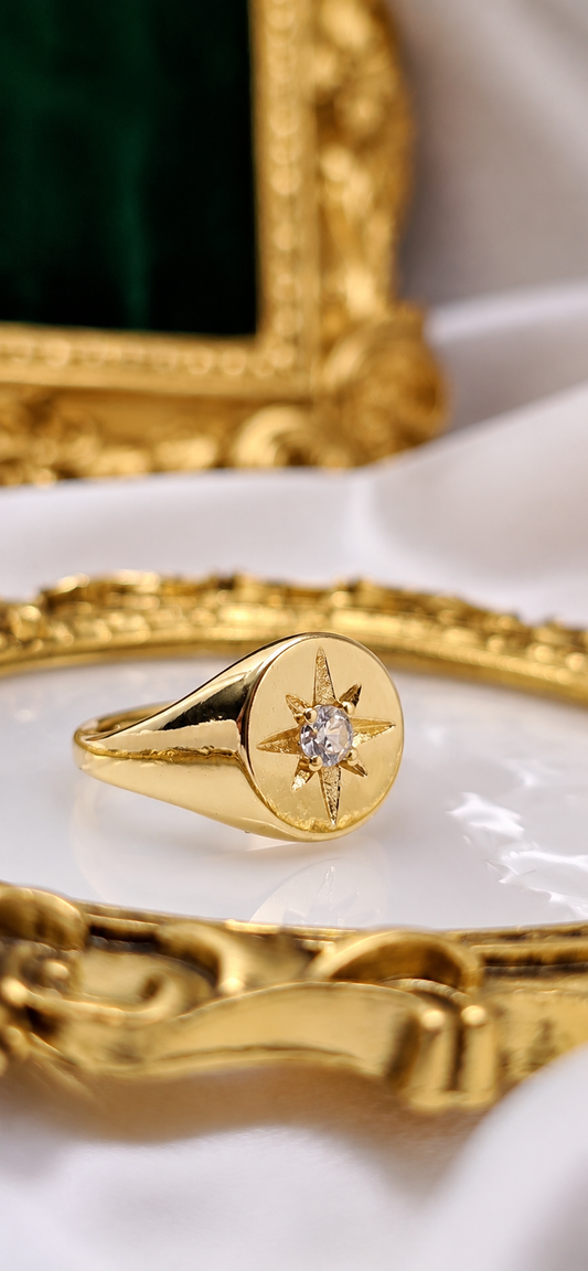 Round Star Pinky Ring