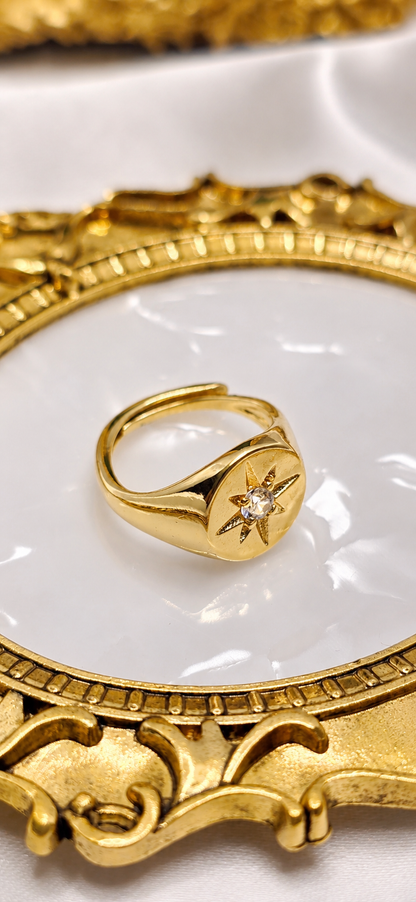 Round Star Pinky Ring