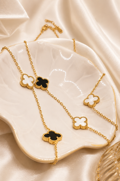 Two Tone Clover Necklace