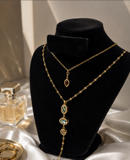 Double Chain Drop Necklace