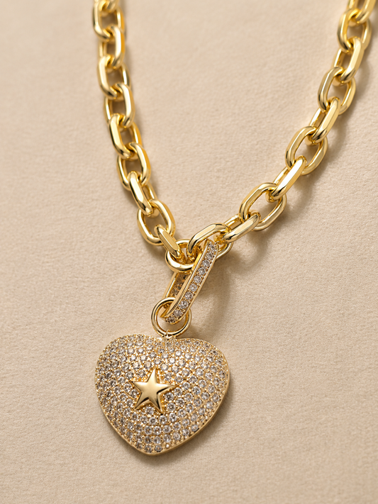 Icy Heart Chain Necklace