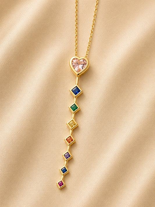 Heart Pop Rocks Drop Necklace