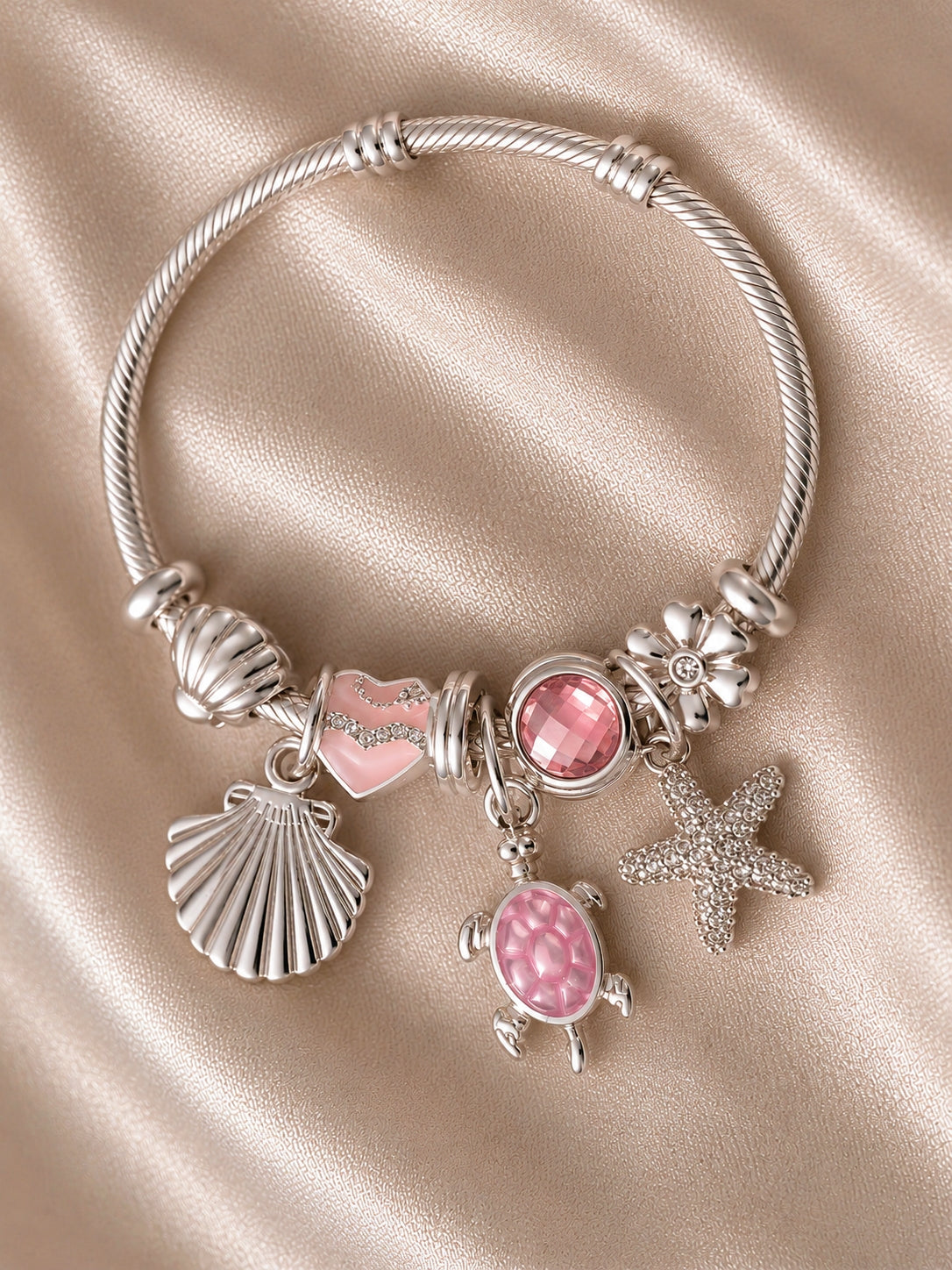 Pink Turtle Shell Bracelet