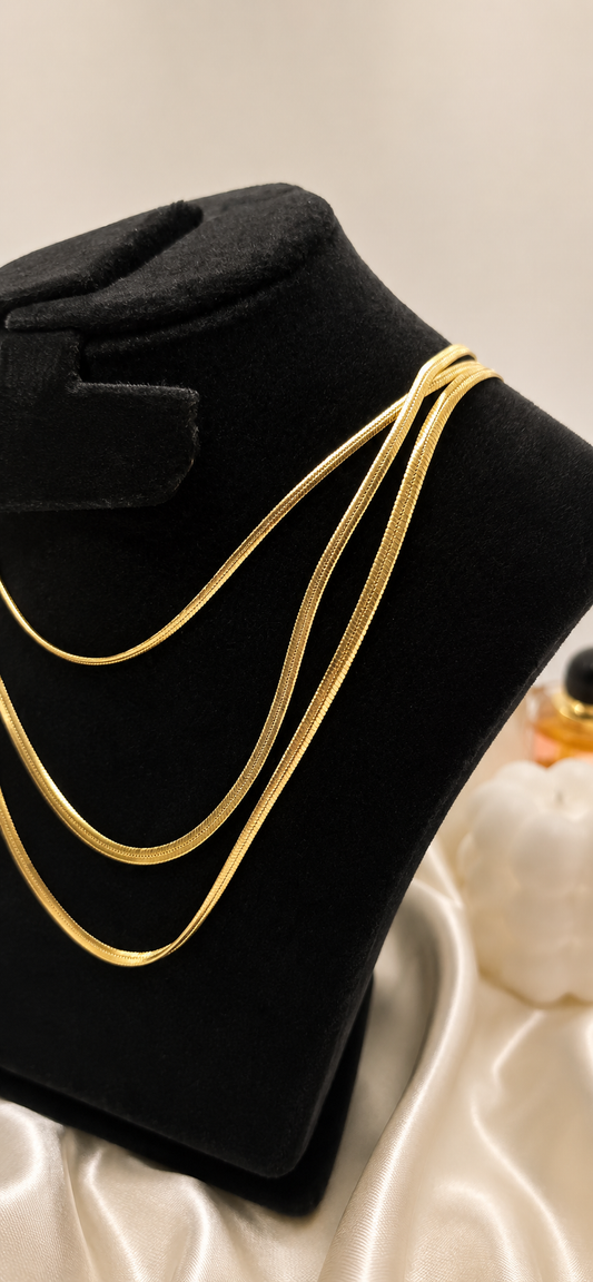 The Snake Skin Triple Necklace