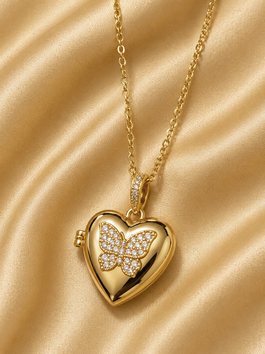 Butterfly Locket Necklace